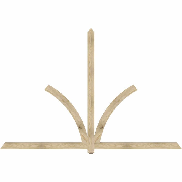 Ekena Millwork Redmond Rough Sawn Timber Gable Bracket, Douglas Fir, 108"W x 72"H x 2"D x 4"F, 16/12 Pitch GBW108X72X0204RED00RDF - main